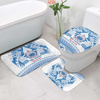 Toa Samoa Rugby Custom Bathroom Set Uso aso uma Samoan Pattern White - Polynesian Pride