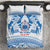 Toa Samoa Rugby Custom Bedding Set Uso aso uma Samoan Pattern White - Polynesian Pride
