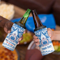 Toa Samoa Rugby Custom 4 in 1 Can Cooler Tumbler Uso aso uma Samoan Pattern White - Polynesian Pride
