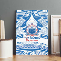 Toa Samoa Rugby Custom Canvas Wall Art Uso aso uma Samoan Pattern White - Polynesian Pride