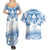 Toa Samoa Rugby Custom Couples Matching Summer Maxi Dress and Hawaiian Shirt Uso aso uma Samoan Pattern White - Polynesian Pride