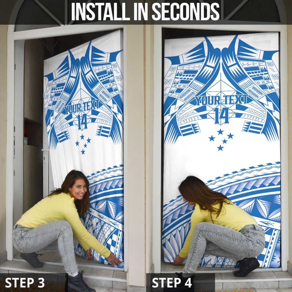 Toa Samoa Rugby Custom Door Cover Uso aso uma Samoan Pattern White - Polynesian Pride