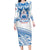 Toa Samoa Rugby Custom Family Matching Long Sleeve Bodycon Dress and Hawaiian Shirt Uso aso uma Samoan Pattern White - Polynesian Pride