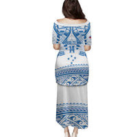 Toa Samoa Rugby Custom Family Matching Puletasi and Hawaiian Shirt Uso aso uma Samoan Pattern White - Polynesian Pride