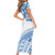 Toa Samoa Rugby Custom Family Matching Short Sleeve Bodycon Dress and Hawaiian Shirt Uso aso uma Samoan Pattern White - Polynesian Pride