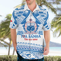 Toa Samoa Rugby Custom Hawaiian Shirt Uso aso uma Samoan Pattern White - Polynesian Pride