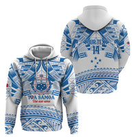 Toa Samoa Rugby Custom Hoodie Uso aso uma Samoan Pattern White - Polynesian Pride