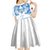 Toa Samoa Rugby Custom Kid Short Sleeve Dress Uso aso uma Samoan Pattern White - Polynesian Pride