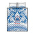Toa Samoa Rugby Custom Quilt Bed Set Uso aso uma Samoan Pattern White - Polynesian Pride