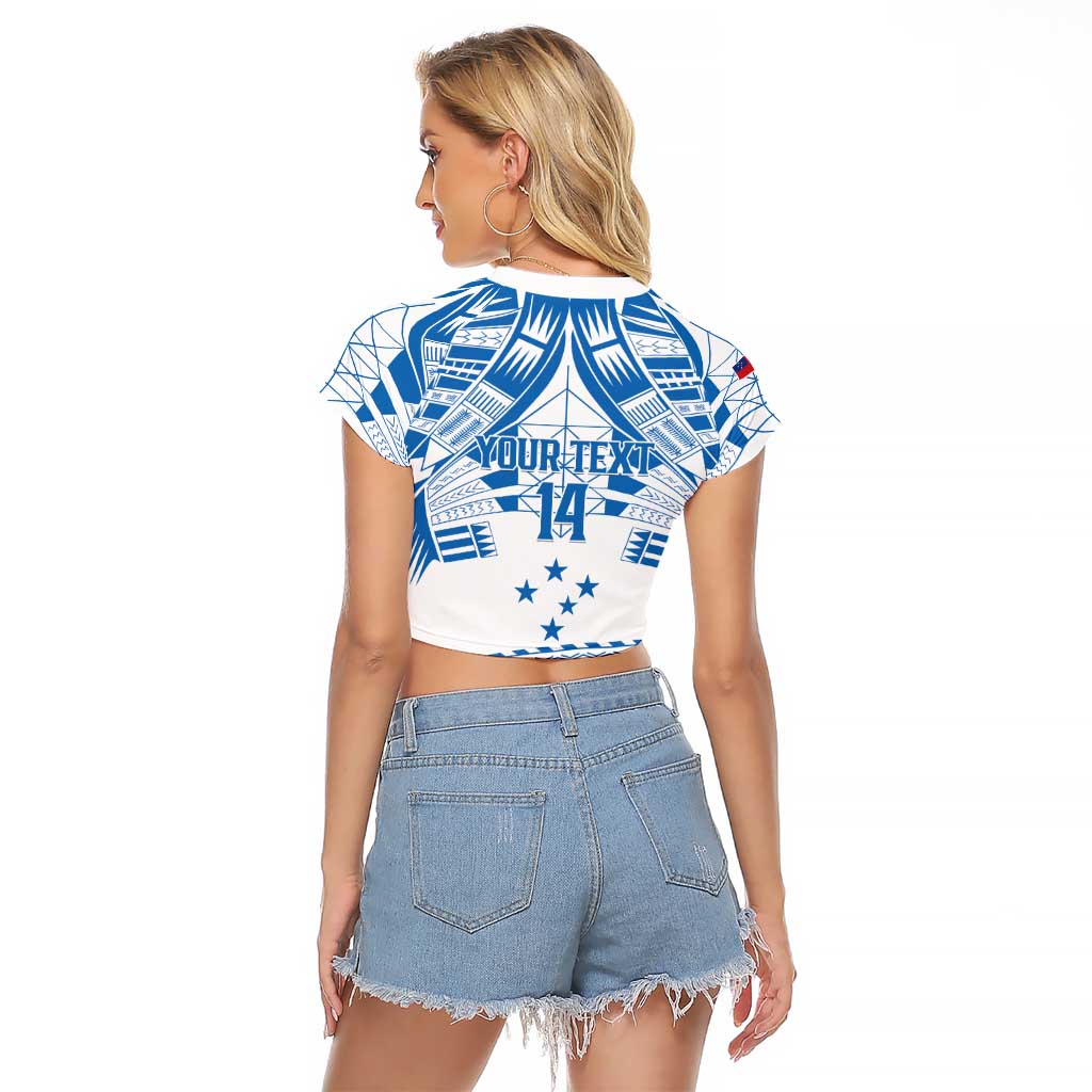 Toa Samoa Rugby Custom Raglan Cropped T Shirt Uso aso uma Samoan Pattern White - Polynesian Pride