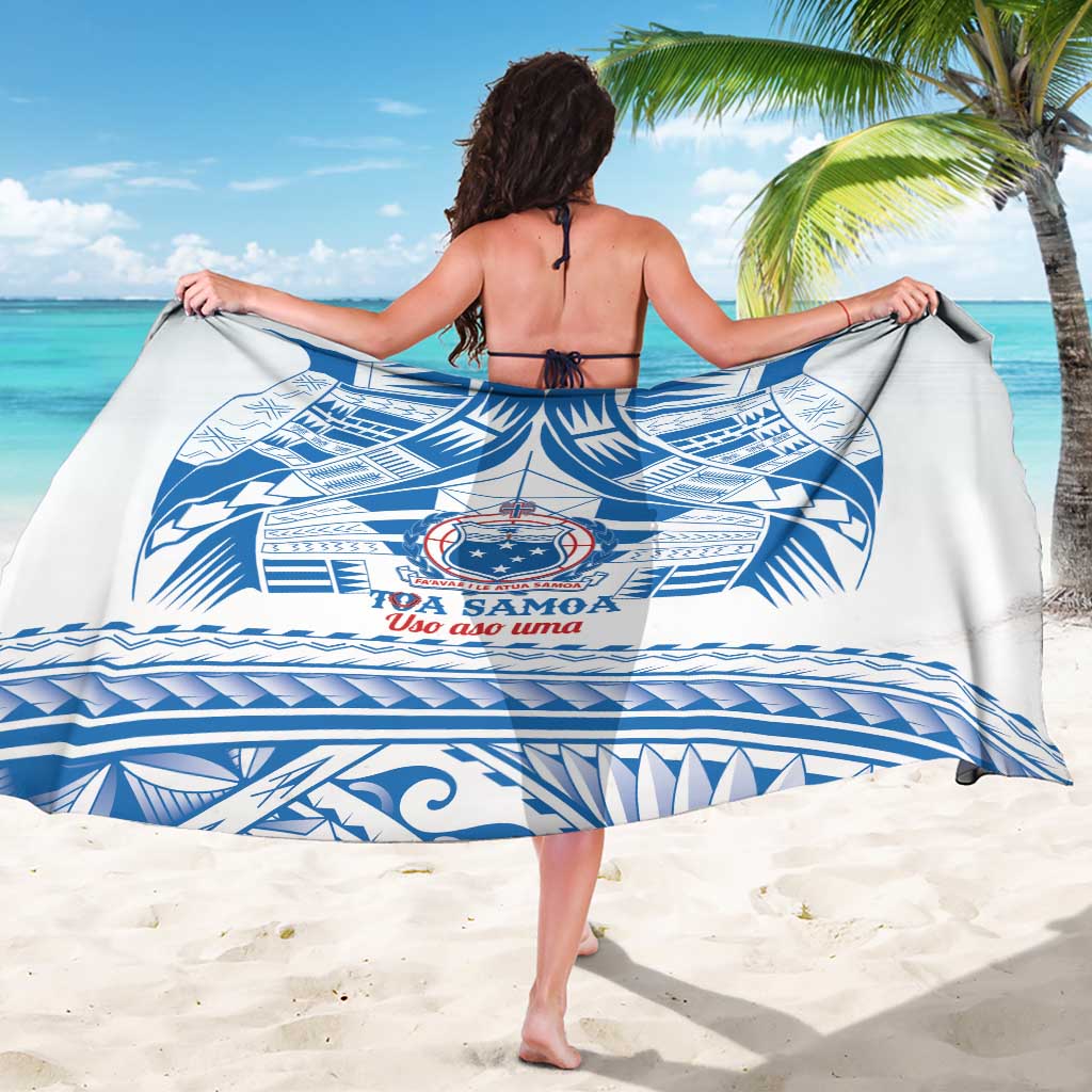 Toa Samoa Rugby Custom Sarong Uso aso uma Samoan Pattern White - Polynesian Pride