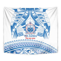 Toa Samoa Rugby Custom Tapestry Uso aso uma Samoan Pattern White - Polynesian Pride
