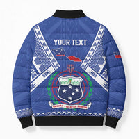 Personalised Samoa 685 Bomber Puffer Jacket Samoan Pride Coat Of Arms - Polynesian Pride