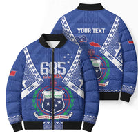 Personalised Samoa 685 Bomber Puffer Jacket Samoan Pride Coat Of Arms - Polynesian Pride