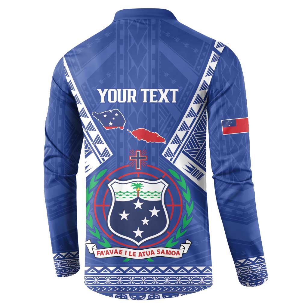 Personalised Samoa 685 Button Sweatshirt Samoan Pride Coat Of Arms - Polynesian Pride