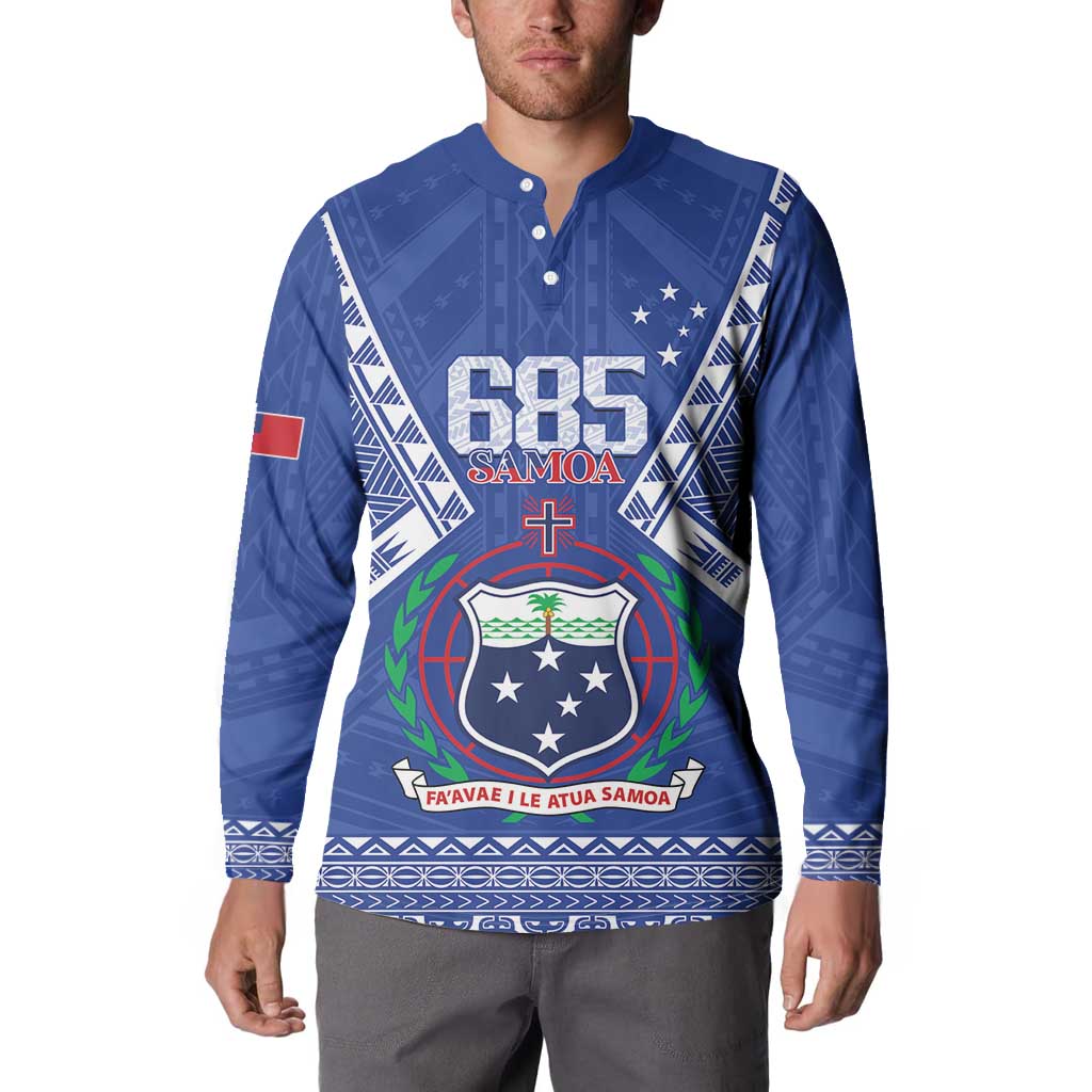 Personalised Samoa 685 Button Sweatshirt Samoan Pride Coat Of Arms - Polynesian Pride