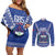 Personalised Samoa 685 Couples Matching Off Shoulder Short Dress and Long Sleeve Button Shirt Samoan Pride Coat Of Arms - Polynesian Pride