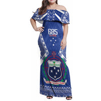 Personalised Samoa 685 Family Matching Off Shoulder Maxi Dress and Hawaiian Shirt Samoan Pride Coat Of Arms - Polynesian Pride