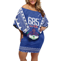 Personalised Samoa 685 Family Matching Off Shoulder Short Dress and Hawaiian Shirt Samoan Pride Coat Of Arms - Polynesian Pride