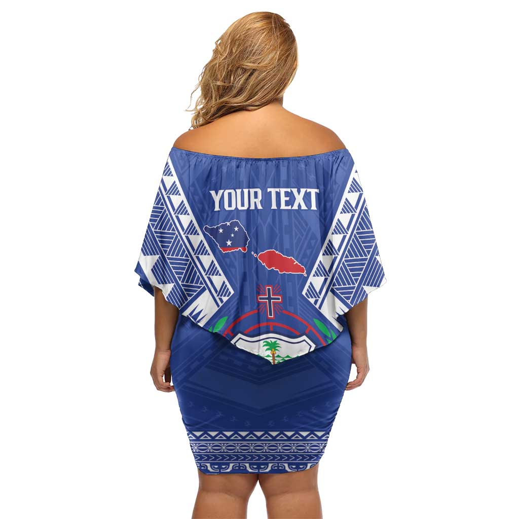 Personalised Samoa 685 Family Matching Off Shoulder Short Dress and Hawaiian Shirt Samoan Pride Coat Of Arms - Polynesian Pride