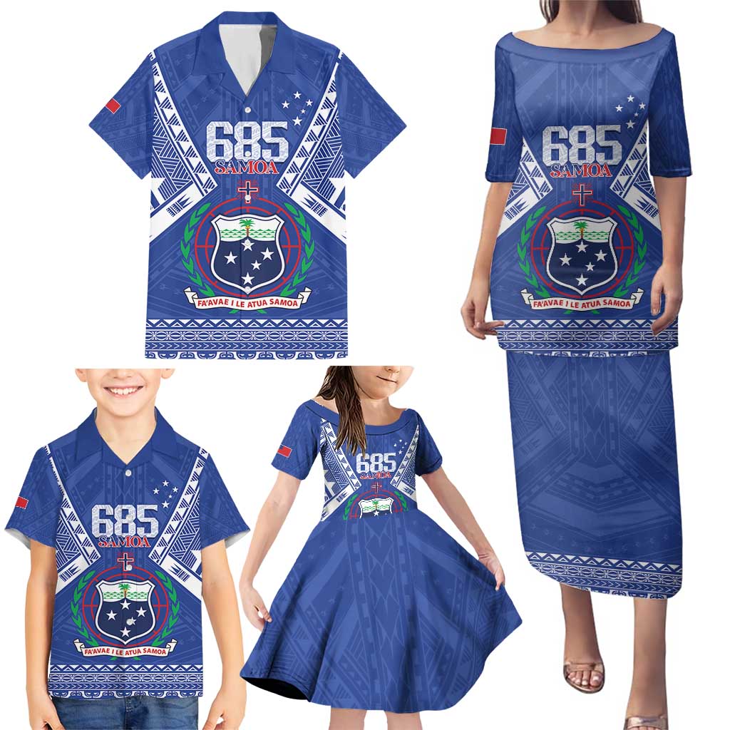 Personalised Samoa 685 Family Matching Puletasi and Hawaiian Shirt Samoan Pride Coat Of Arms - Polynesian Pride