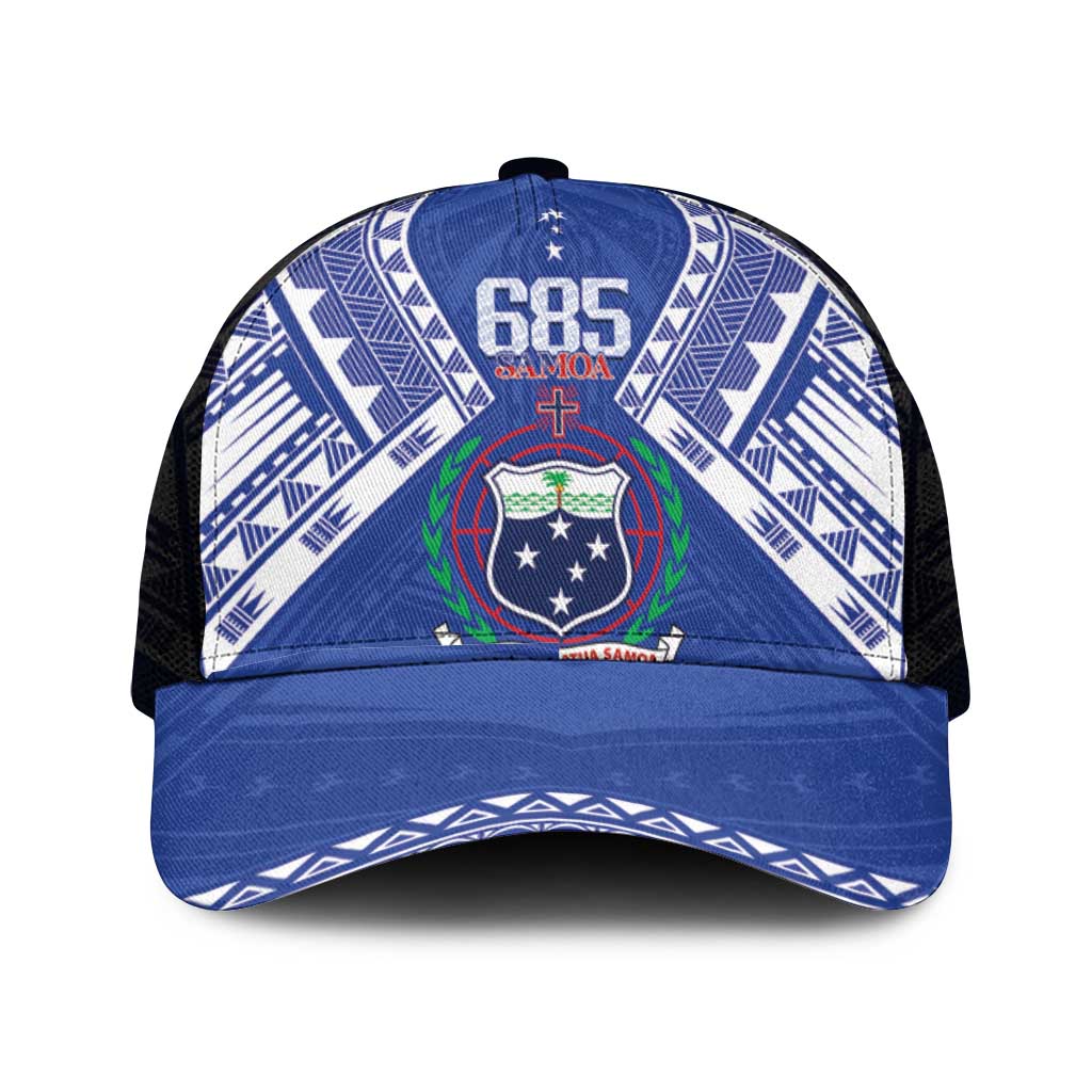 Samoa 685 Mesh Trucker Cap Samoan Pride Coat Of Arms - Polynesian Pride