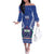Personalised Samoa 685 Off The Shoulder Long Sleeve Dress Samoan Pride Coat Of Arms - Polynesian Pride