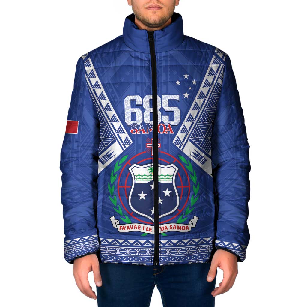 Personalised Samoa 685 Padded Jacket Samoan Pride Coat Of Arms - Polynesian Pride