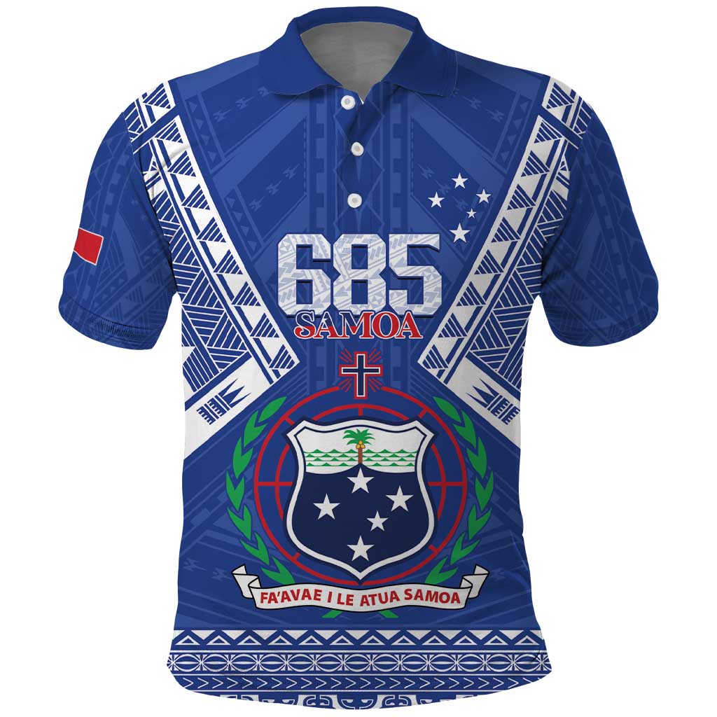 Personalised Samoa 685 Polo Shirt Samoan Pride Coat Of Arms - Polynesian Pride
