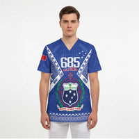 Personalised Samoa 685 Scrub Top Samoan Pride Coat Of Arms - Polynesian Pride