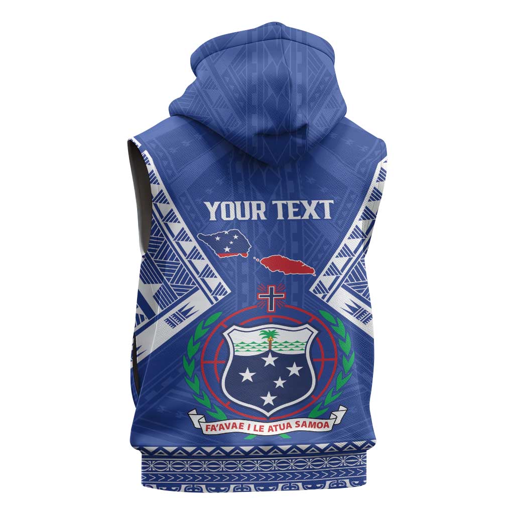 Personalised Samoa 685 Sleeveless Hoodie Samoan Pride Coat Of Arms - Polynesian Pride
