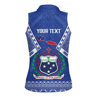 Personalised Samoa 685 Women Sleeveless Polo Shirt Samoan Pride Coat Of Arms - Polynesian Pride