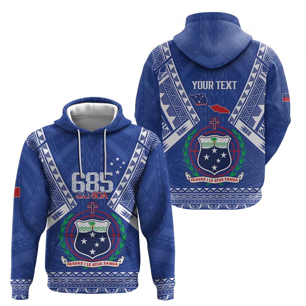 Personalised Samoa 685 Zip Hoodie Samoan Pride Coat Of Arms - Polynesian Pride