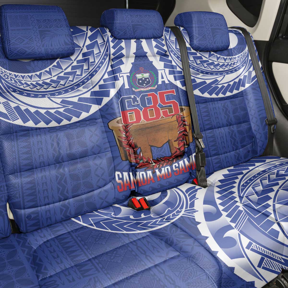 Toa Samoa Rugby Back Car Seat Cover 685 Pride Tanoa Ula Fala - Polynesian Pride