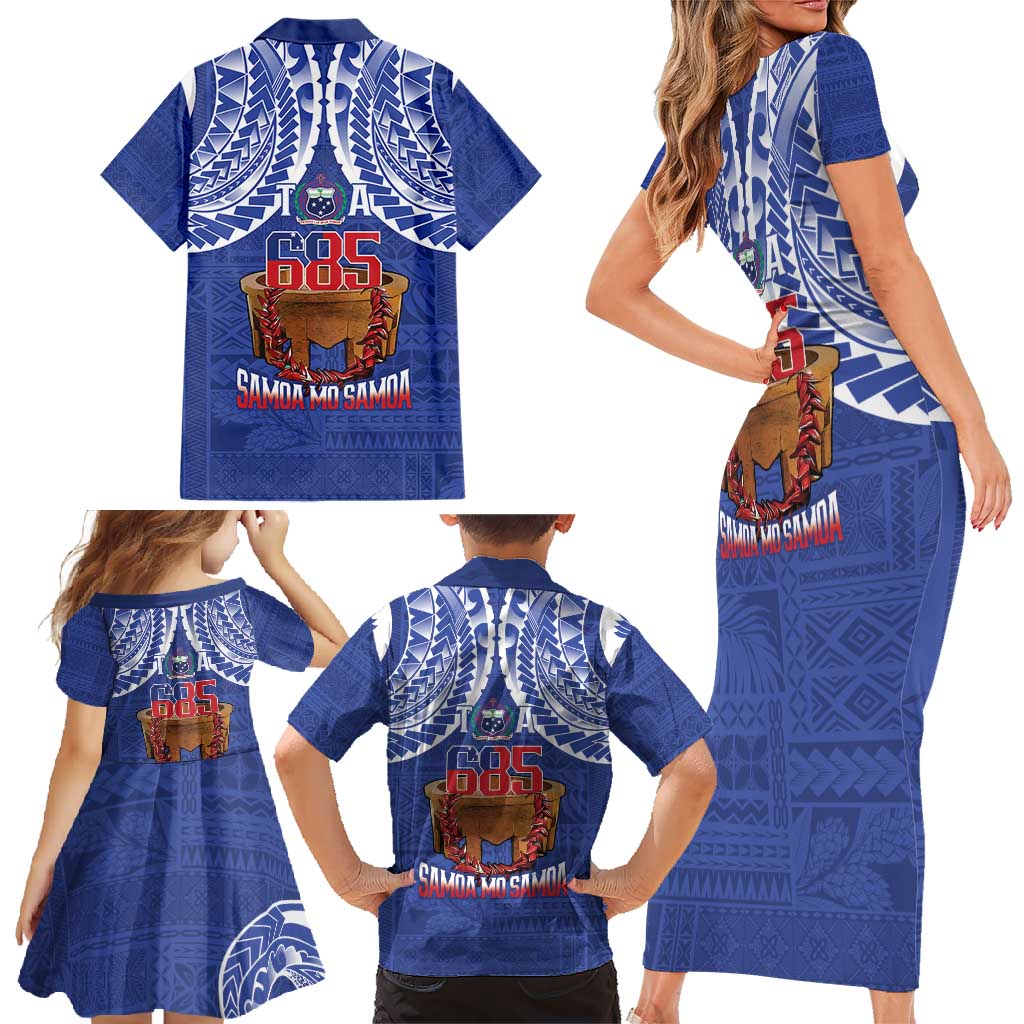 Toa Samoa Rugby Family Matching Short Sleeve Bodycon Dress and Hawaiian Shirt 685 Pride Tanoa Ula Fala - Polynesian Pride