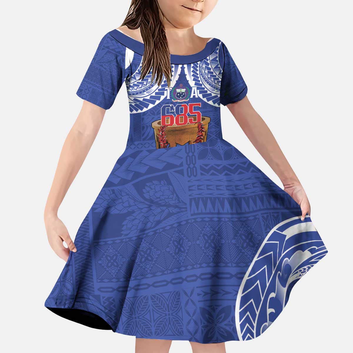 Toa Samoa Rugby Kid Short Sleeve Dress 685 Pride Tanoa Ula Fala - Polynesian Pride