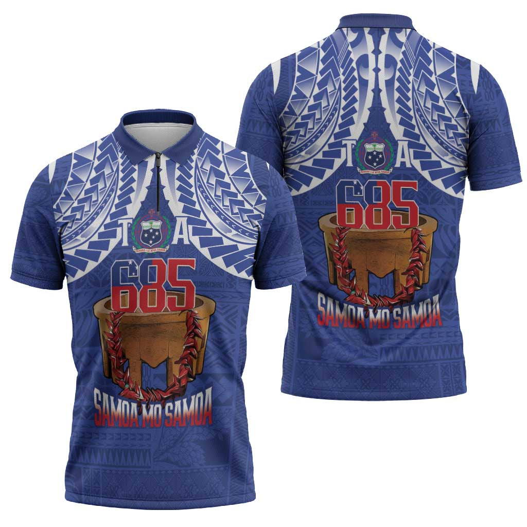 Toa Samoa Rugby Zipper Polo Shirt 685 Pride Tanoa Ula Fala - Polynesian Pride