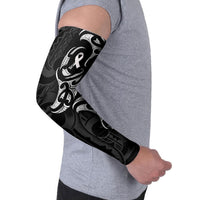 White Ribbon Day New Zealand Arm Sleeves Aotearoa Maori Pattern LT14 - Polynesian Pride