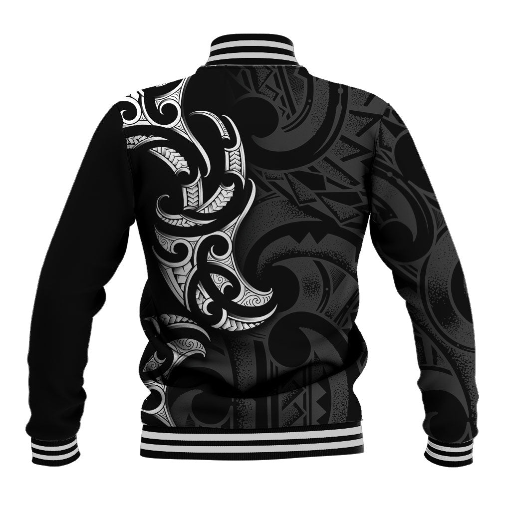 White Ribbon Day New Zealand Baseball Jacket Aotearoa Maori Pattern LT14 - Polynesian Pride