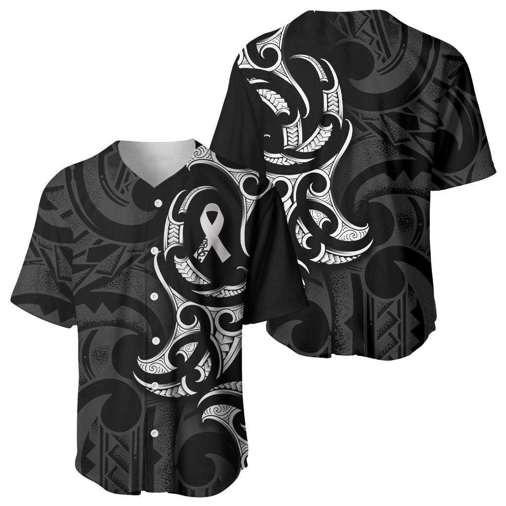 White Ribbon Day New Zealand Baseball Jersey Aotearoa Maori Pattern LT14 - Polynesian Pride