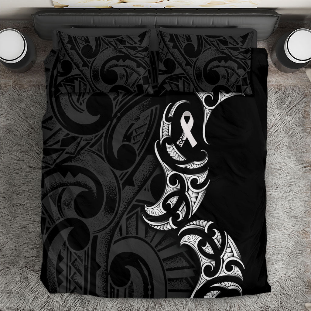 White Ribbon Day New Zealand Bedding Set Aotearoa Maori Pattern LT14 Black - Polynesian Pride