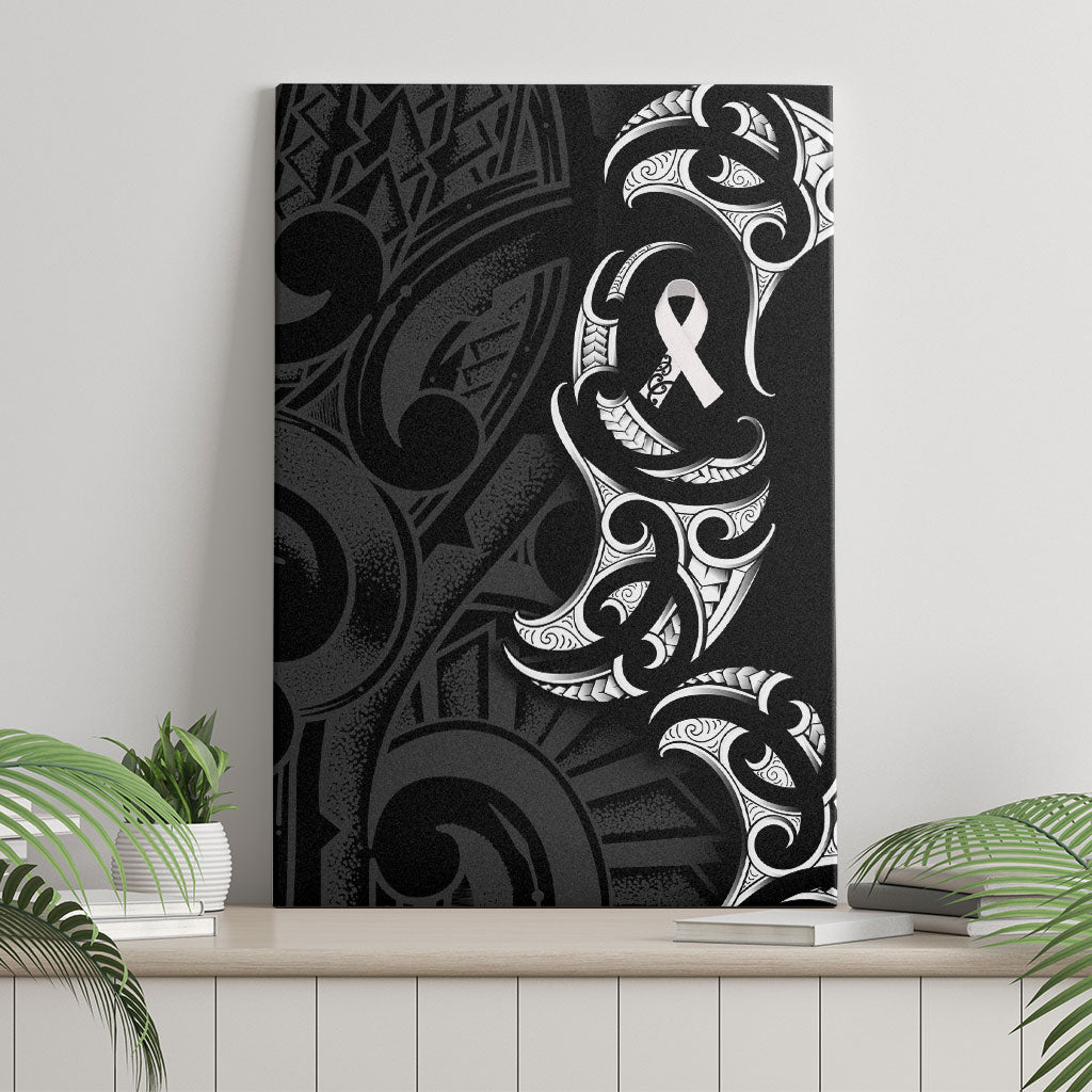 White Ribbon Day New Zealand Canvas Wall Art Aotearoa Maori Pattern LT14 - Polynesian Pride