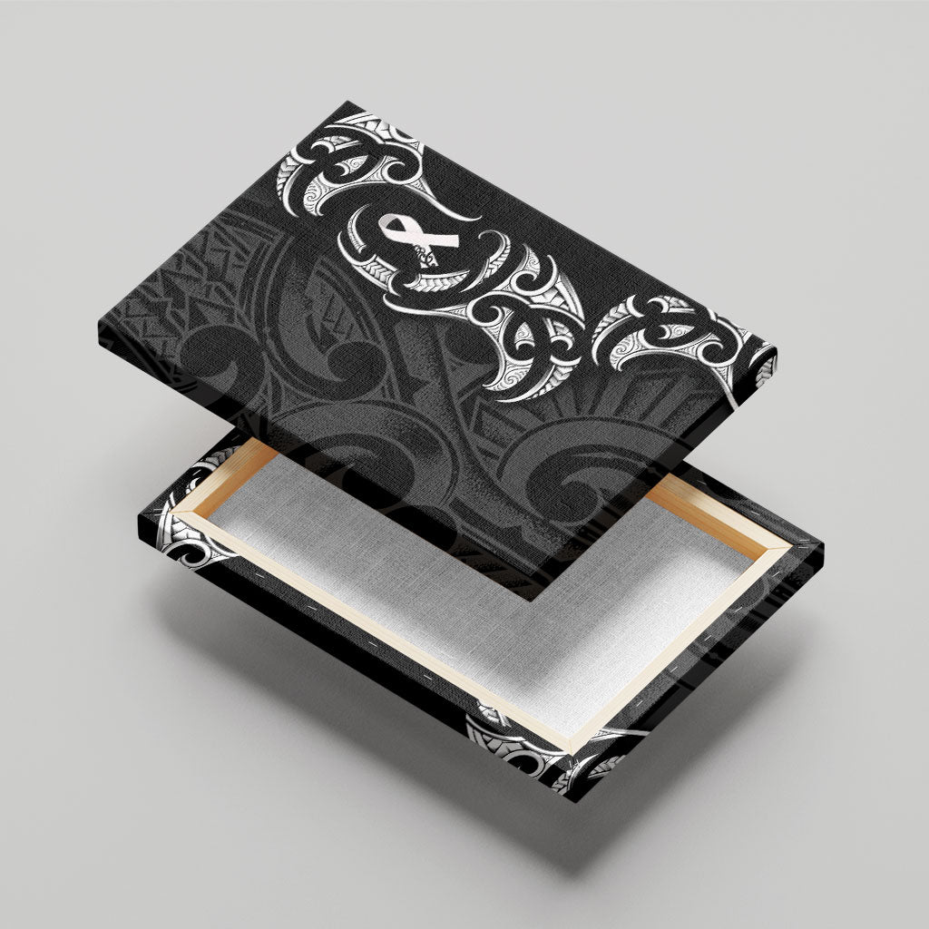 White Ribbon Day New Zealand Canvas Wall Art Aotearoa Maori Pattern LT14 - Polynesian Pride