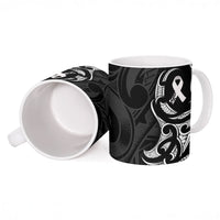White Ribbon Day New Zealand Ceramic Mug Aotearoa Maori Pattern LT14 - Polynesian Pride