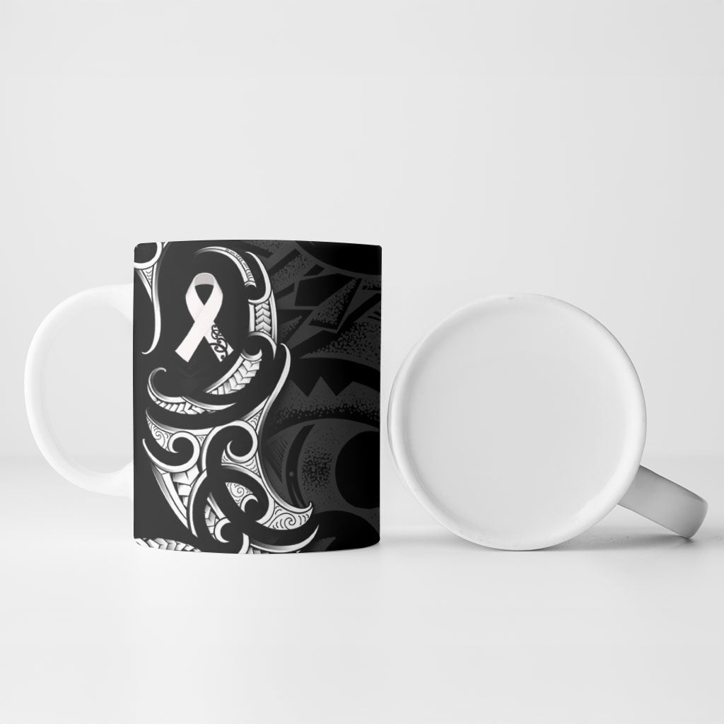 White Ribbon Day New Zealand Ceramic Mug Aotearoa Maori Pattern LT14 - Polynesian Pride