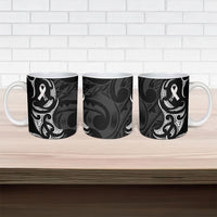 White Ribbon Day New Zealand Ceramic Mug Aotearoa Maori Pattern LT14 - Polynesian Pride