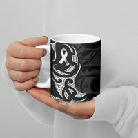 White Ribbon Day New Zealand Ceramic Mug Aotearoa Maori Pattern LT14 - Polynesian Pride