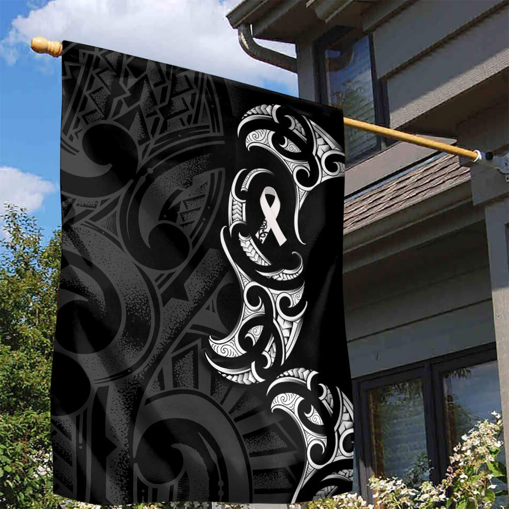 White Ribbon Day New Zealand Garden Flag Aotearoa Maori Pattern LT14 - Polynesian Pride