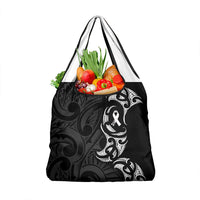 White Ribbon Day New Zealand Grocery Bag Aotearoa Maori Pattern LT14 1-pack One Size Black - Polynesian Pride