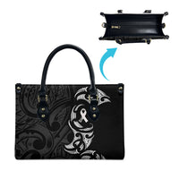 White Ribbon Day New Zealand Leather Bag Aotearoa Maori Pattern LT14 - Polynesian Pride